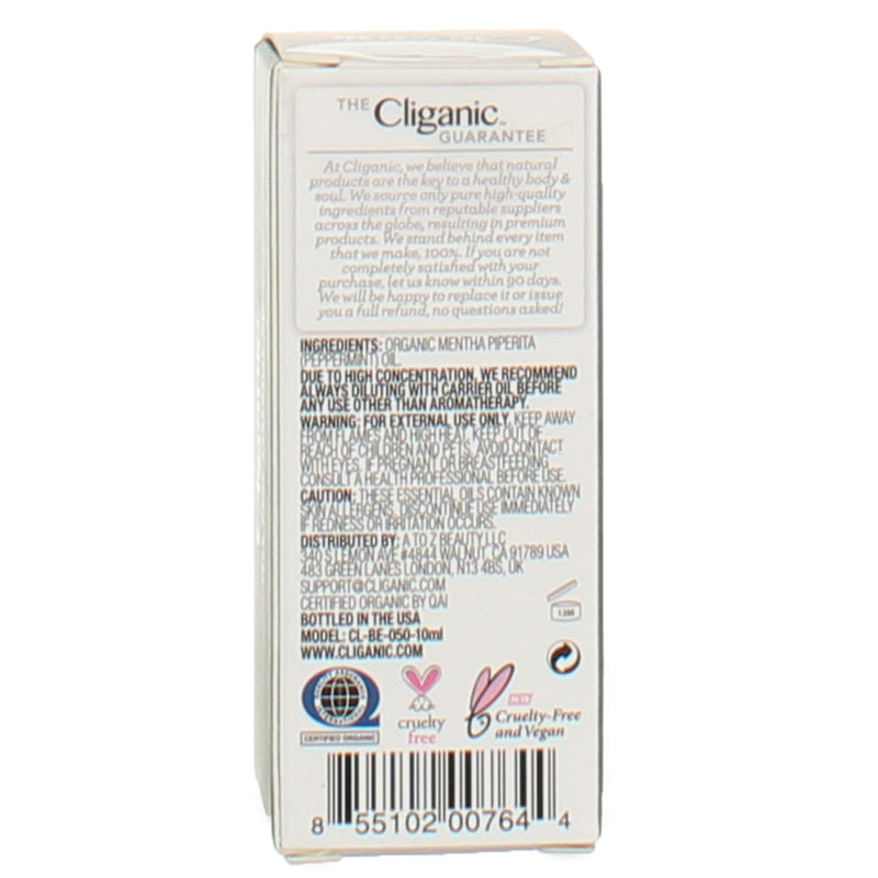 Cliganic 100% Pure Essential Oil Certified Organic Body Oil, Peppermint, 0.33 fl oz