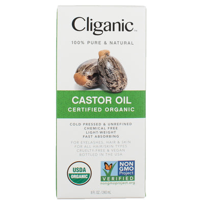 Cliganic 100% Pure & Natural Certified Organic Body Oil, Castor, 8 fl oz