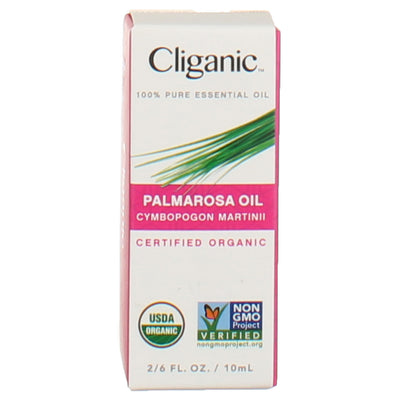 Cliganic 100% Pure Essential Oil Certified Organic Body Oil, Palmarosa, 0.33 fl oz