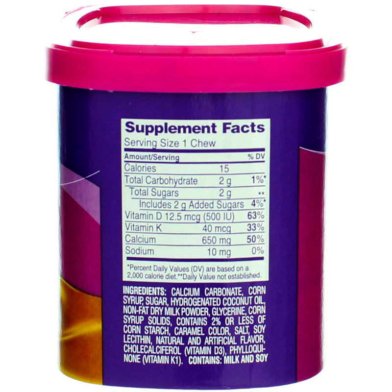Viactiv Calcium Plus D Dietary Supplement Chews, Caramel, 60 Ct
