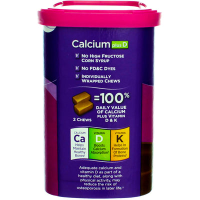 Viactiv Calcium Plus D Dietary Supplement Chews, Milk Chocolate, 100 Ct