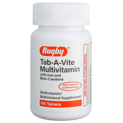 Rugby Tab-A-Vite Multivitamin Tablets, 100 Ct