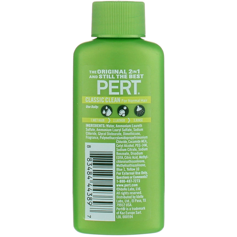Pert 2-in-1 Shampoo & Conditioner, Classic Clean, 1.7 fl oz