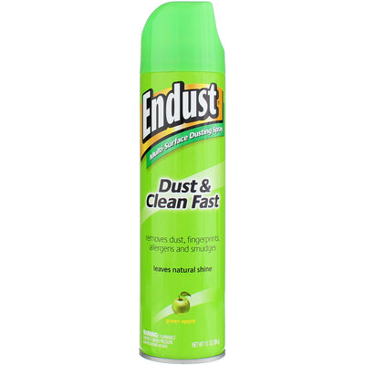 Endust Multi-Surface Dusting & Cleaning Spray Aerosol, Green Apple, 10 oz