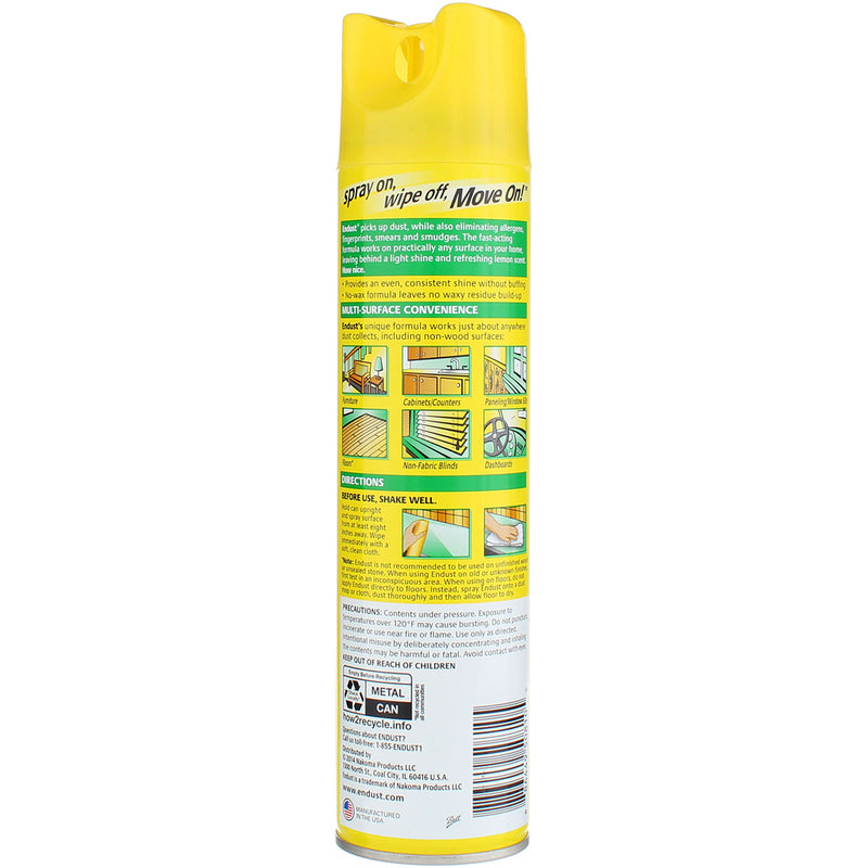 Endust Multi-Surface Dusting & Cleaning Spray Aerosol, Lemon Zest, 12.5 oz