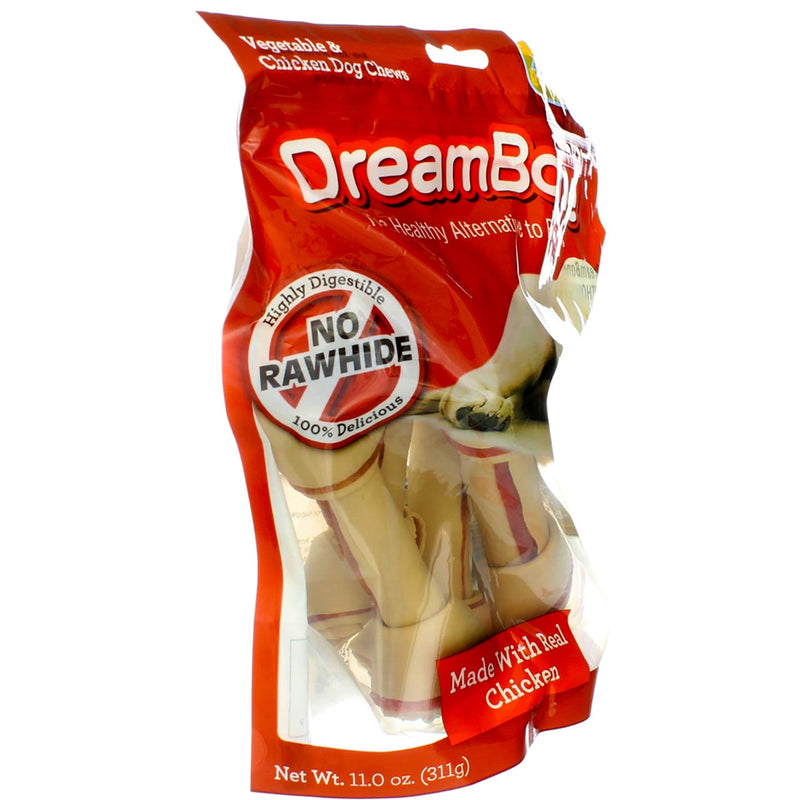 DreamBone Vegetable & Chicken Dog Chews, Rawhide Free, Medium, 4 Count
