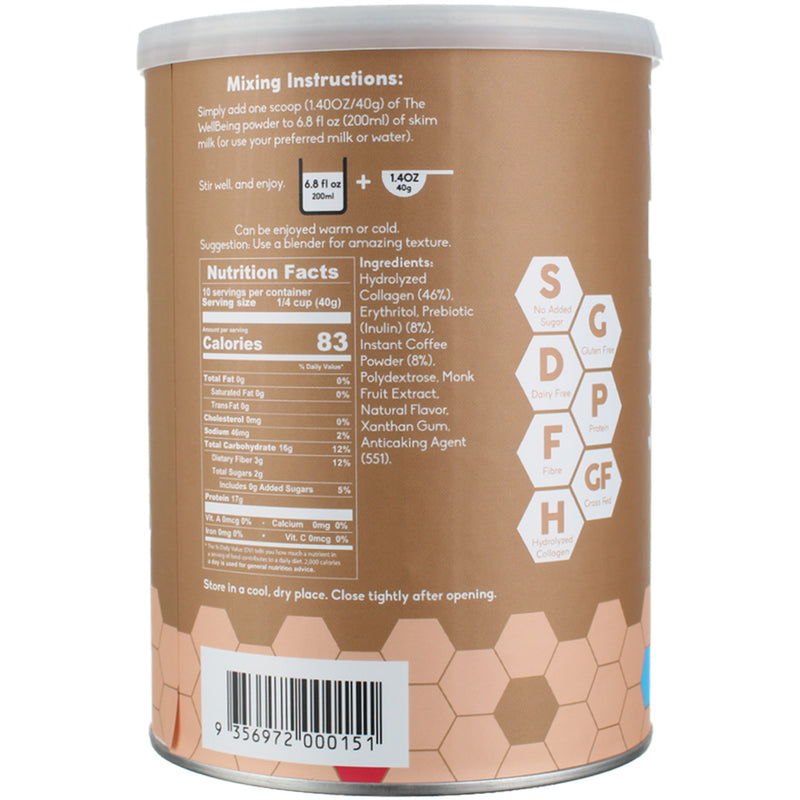 The WellBeing Responsibly Healthy Collagen Powder, Coffee, 12.85 oz
